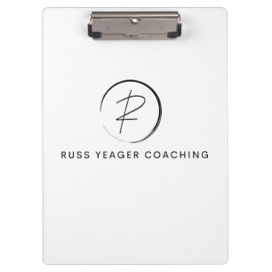 Russ Yeager Coaching Signatur-Logo Klemmbrett