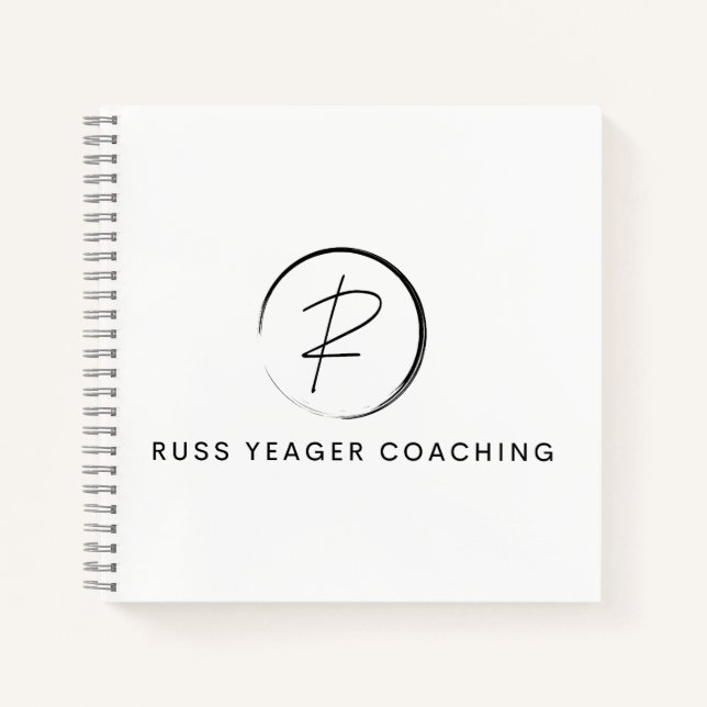 Russ Yeager Coaching Signatur-Logo Notizbuch (Vorderseite)