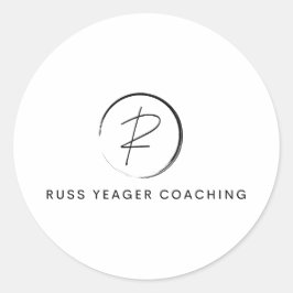 Russ Yeager Coaching Signatur-Logo Runder Aufkleber