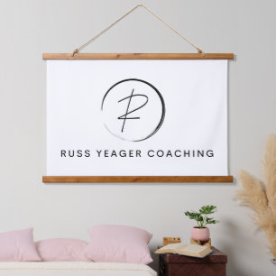 Russ Yeager Coaching Signatur-Logo Wandteppich Mit Holzrahmen