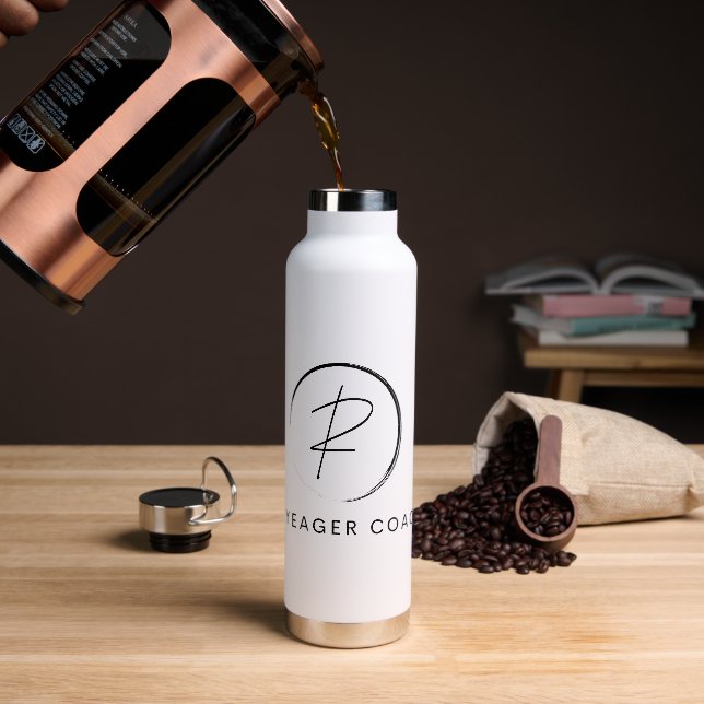 Russ Yeager Coaching Signature Logo Trinkflasche (Kaffee)