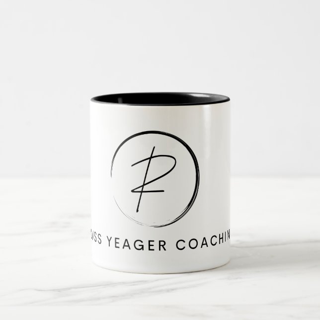 Russ Yeager Coaching Signature Logo Zweifarbige Tasse (Mittel)