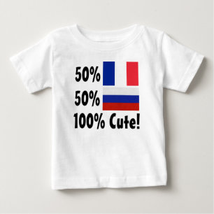 Russe 100% 50% Franzose-50% niedlich Baby T-shirt