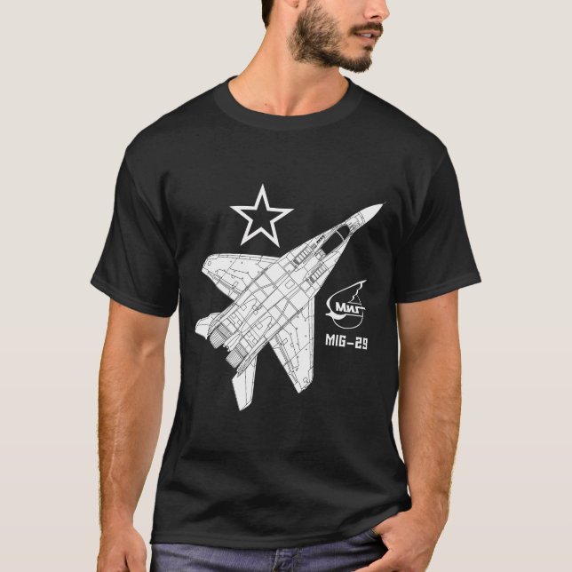 Russe-Düsenjäger des Drehpunkt-Mig-29 T-Shirt (Vorderseite)
