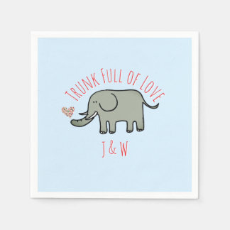 Rüssel voller Liebe Süßer Elefant zum Valentinstag Serviette