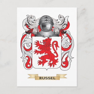 Russell Coat of Arms (Familienwappen) Postkarte