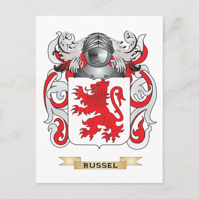 Russell Coat of Arms (Familienwappen) Postkarte (Vorderseite)