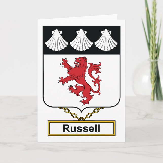 Russell-Familienwappen Karte (Vorderseite)