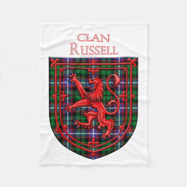 Russell Tartan Scottish Plaid Lion Rampant Fleecedecke (Vorderseite)