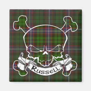 Russell Tartan Skull Magnet