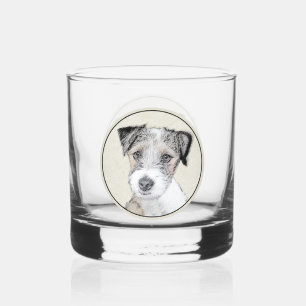 Russell Terrier Grobe Malerei - Originale Hundekun Whiskyglas