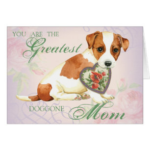 Russell Terrier Heart Mama Card