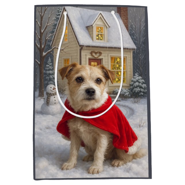 Russell Terrier Holiday  Mittlere Geschenktüte (Vorderseite)
