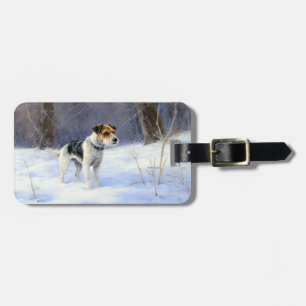 Russell Terrier Lass es schneien Weihnachten Gepäckanhänger