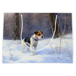 Russell Terrier Lass es schneien Weihnachten Große Geschenktüte