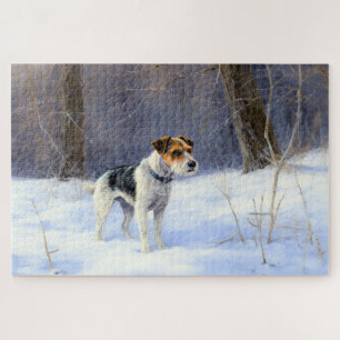 Russell Terrier Lass es schneien Weihnachten Puzzle