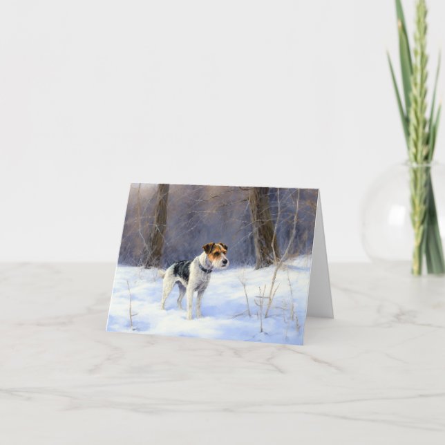 Russell Terrier Let It Snow Christmas Karte (Vorderseite)