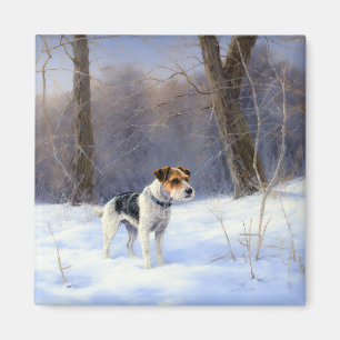 Russell Terrier Let It Snow Christmas Magnet