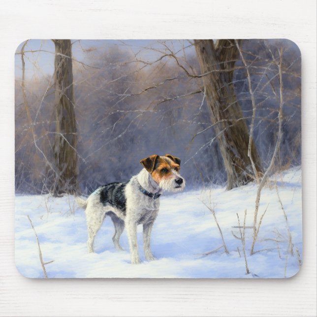 Russell Terrier Let It Snow Christmas Mousepad (Vorne)