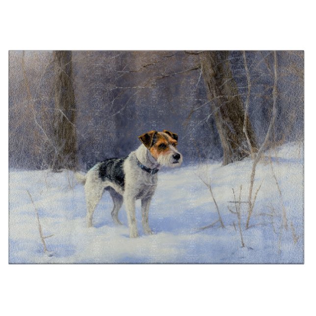 Russell Terrier Let It Snow Christmas Schneidebrett (Vorderseite)