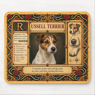 Russell Terrier, mittelalterliche Bestiarien-Kunst Mousepad