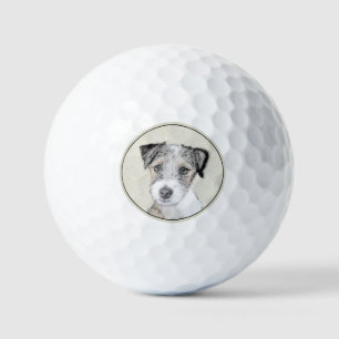 Russell Terrier Rough Painting - Original Dog Art Golfball