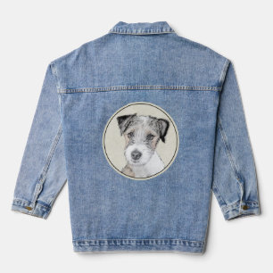 Russell Terrier Rough Painting - Original Dog Art Jeansjacke