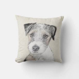Russell Terrier Rough Painting - Original Dog Art Kissen