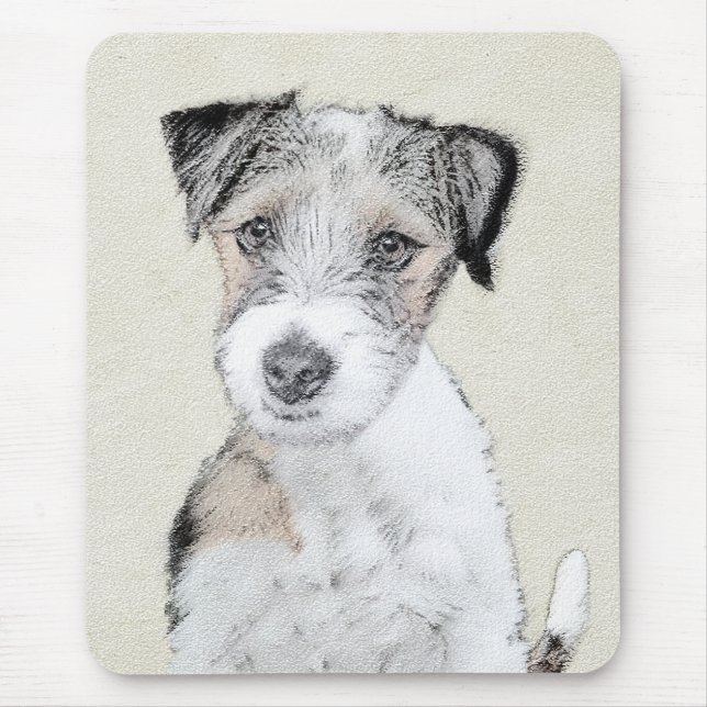 Russell Terrier Rough Painting - Original Dog Art Mousepad (Vorne)