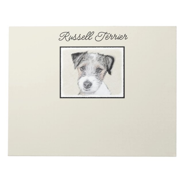 Russell Terrier Rough Painting - Original Dog Art Notizblock (Vorderseite)
