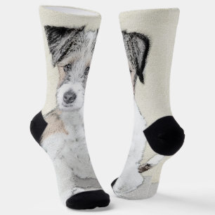 Russell Terrier Rough Painting - Original Dog Art Socken
