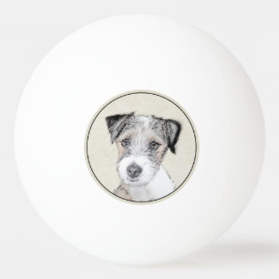 Russell Terrier Rough Painting - Original Dog Art Tischtennisball
