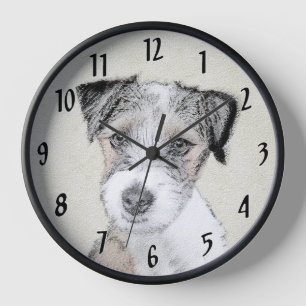Russell Terrier Rough Painting - Original Dog Art Uhr