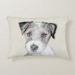 Russell Terrier Rough Painting - Original Dog Art Zierkissen