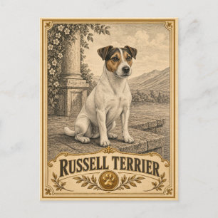 Russell Terrier, Vintage Heritage Hund Postkarte