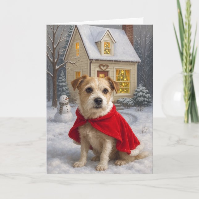 Russell Terrier Weihnachtskarte Feiertagskarte (Vorderseite)