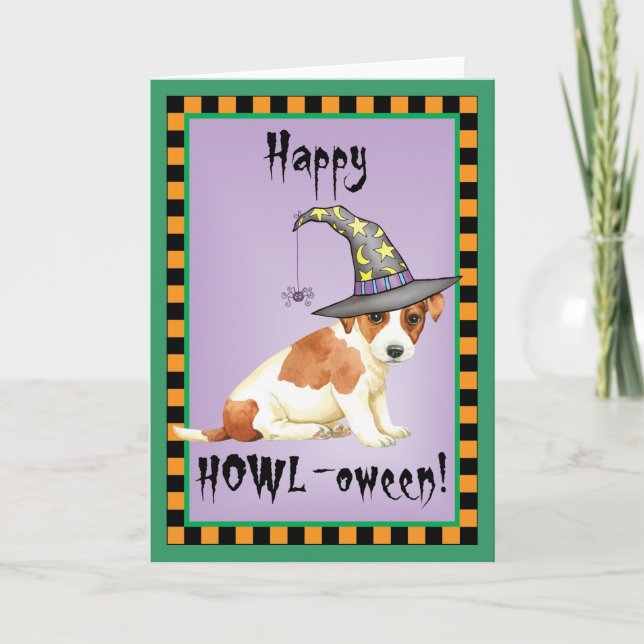 Russell Terrier Witch Card Karte (Vorderseite)