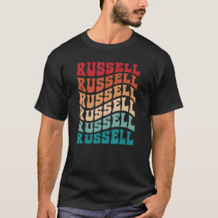Russell Tie Dye Groovy Hippie 60er 70er Name Russe T-Shirt