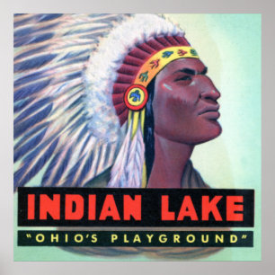 Russells Point Ohio Indian Lake Große Letter Poster