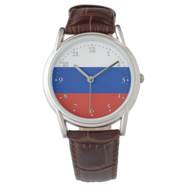 Russia Flag Armbanduhr (Vorderseite)