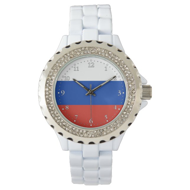 Russia Flag Armbanduhr (Vorderseite)