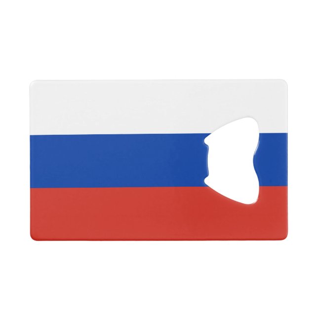 Russia Flag Geldbeutel Flaschenöffner (Vorderseite (Horizontal))