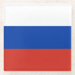 Russia Flag Glasuntersetzer<br><div class="desc">Patriotische Flagge Russlands.</div>