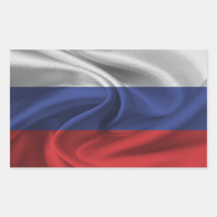 Russia Flag Rechteckiger Aufkleber