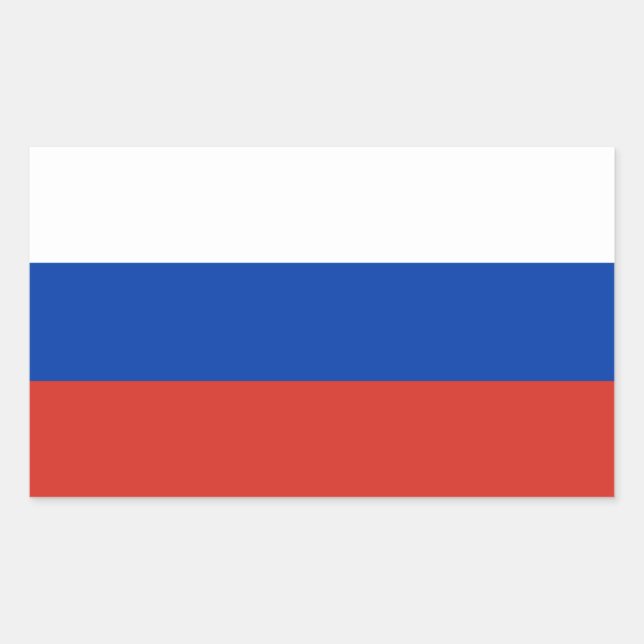 Russia Flag Rechteckiger Aufkleber (Vorderseite)