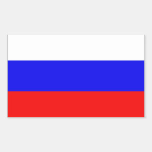 Russia Flag Rechteckiger Aufkleber