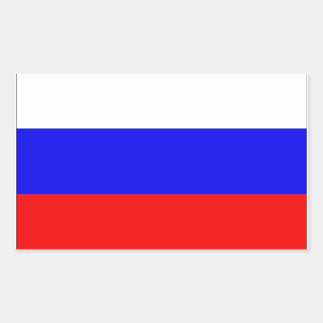 Russia Flag Rechteckiger Aufkleber (Vorderseite)
