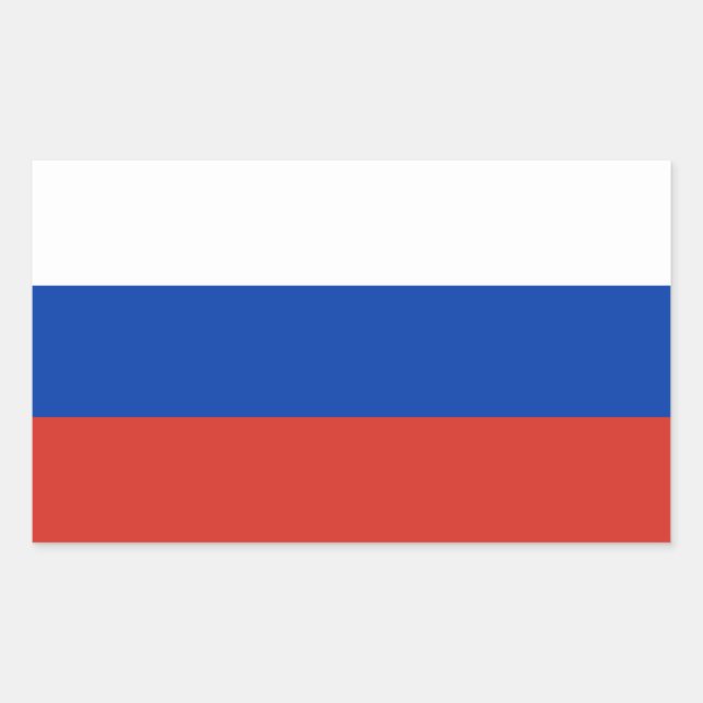 Russia Flag Rechteckiger Aufkleber (Vorderseite)