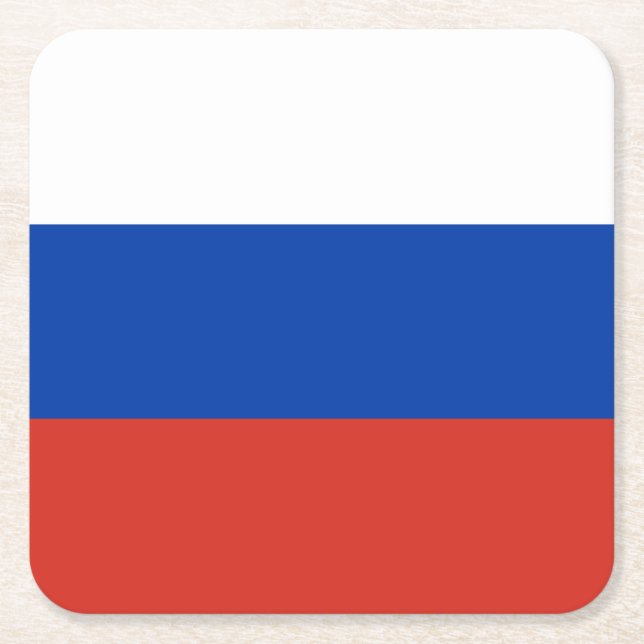 Russia Flag Rechteckiger Pappuntersetzer (Vorderseite)