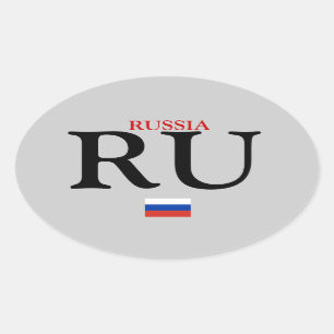 Russia* Oval-Aufkleber Ovaler Aufkleber